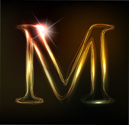 Glowing neon font. Shiny letterのイラスト素材
