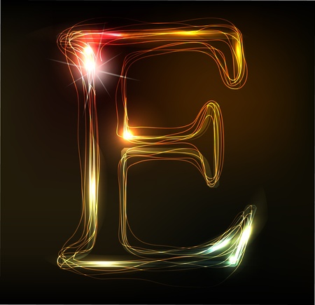 Glowing neon font. Shiny letterのイラスト素材