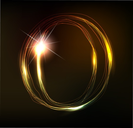 Glowing neon font. Shiny letterのイラスト素材