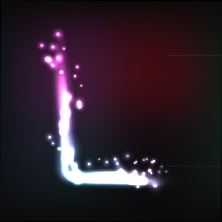 Vector alphabet. Neon letterのイラスト素材