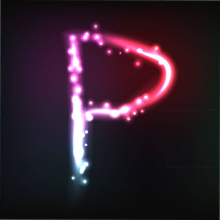 alphabet. Neon letterのイラスト素材