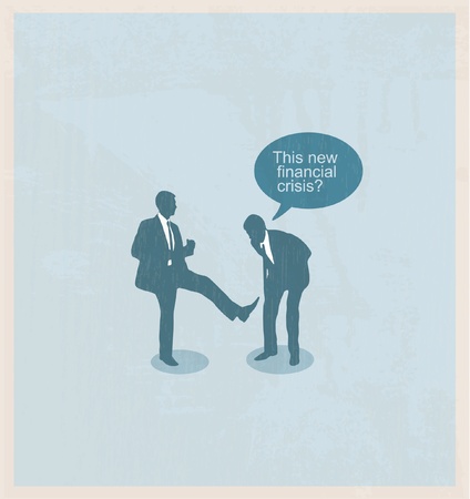 The concept of the financial crisis. Duel of two businessmen.のイラスト素材