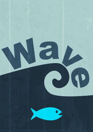 Abstract concept design of the sea. Wave print backgroundのイラスト素材