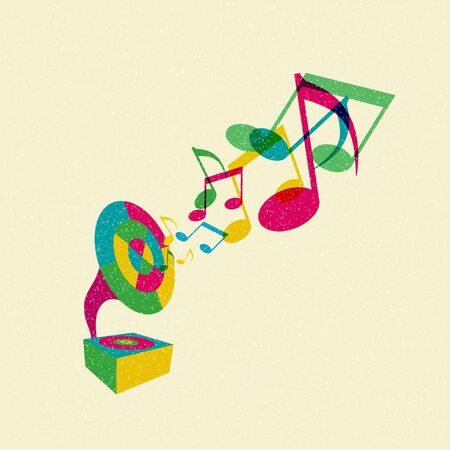 gramophone with musicのイラスト素材