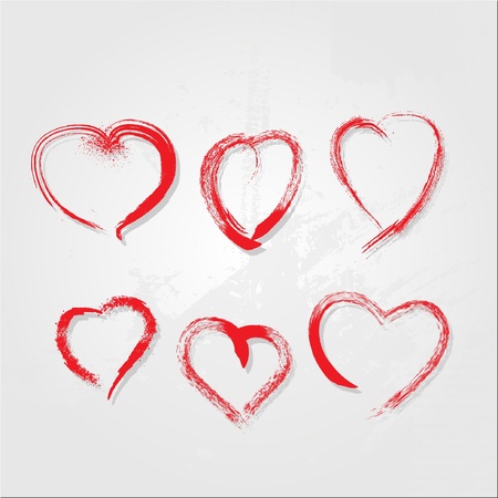 set of scribble hearts のイラスト素材