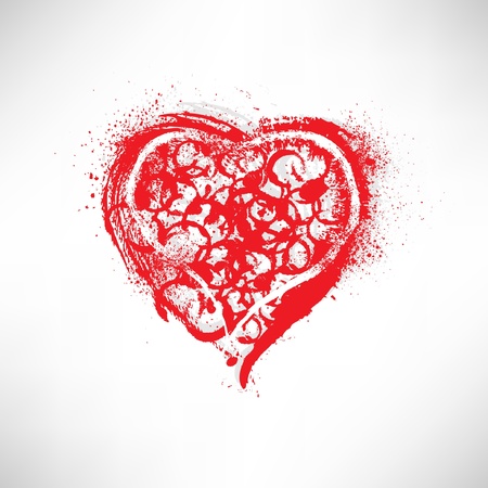 Painted brush heart shapeのイラスト素材
