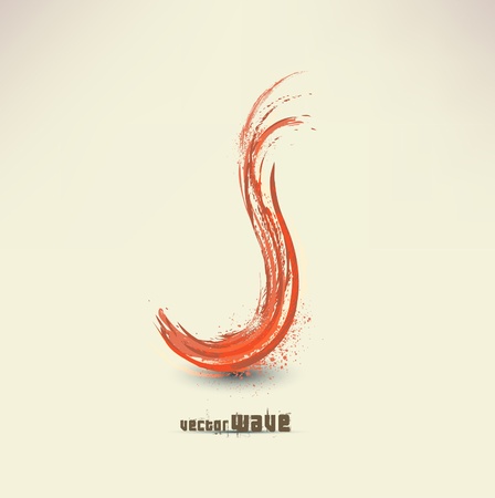 Red wave signのイラスト素材