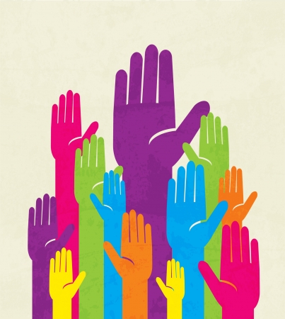 colorful up hand. concept of democracyのイラスト素材