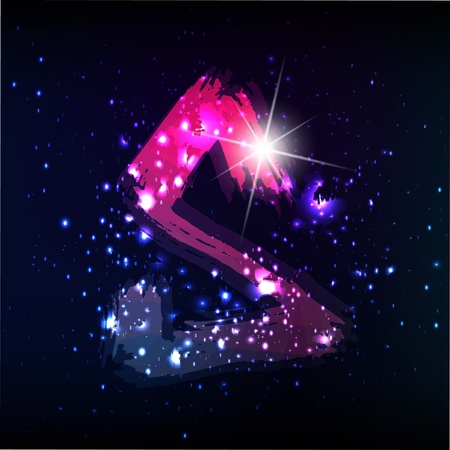 Vector alphabet. Neon letterのイラスト素材
