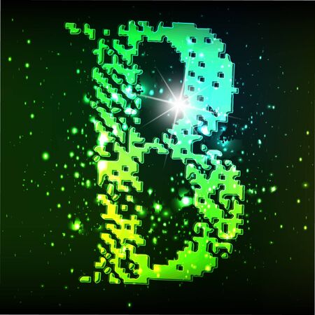 Vector alphabet. Neon letterのイラスト素材