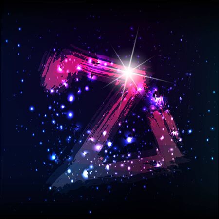 Vector alphabet. Neon letter のイラスト素材