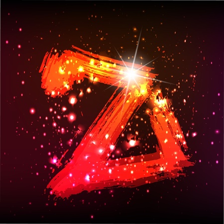 Vector alphabet. Neon letter のイラスト素材