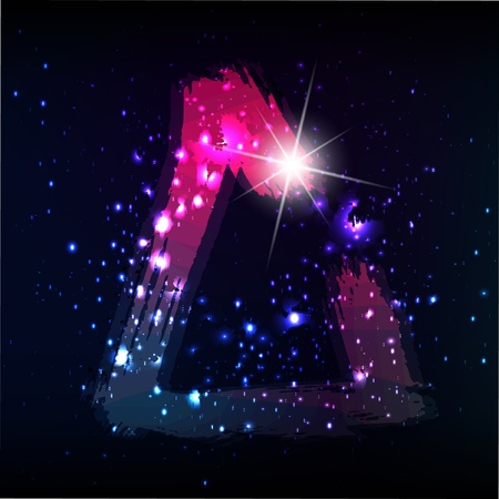 Vector alphabet. Neon letterのイラスト素材