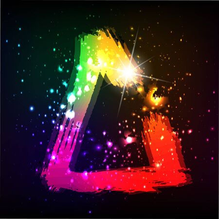 Vector alphabet. Neon letterのイラスト素材