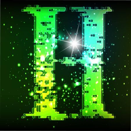 Vector alphabet. Neon letterのイラスト素材