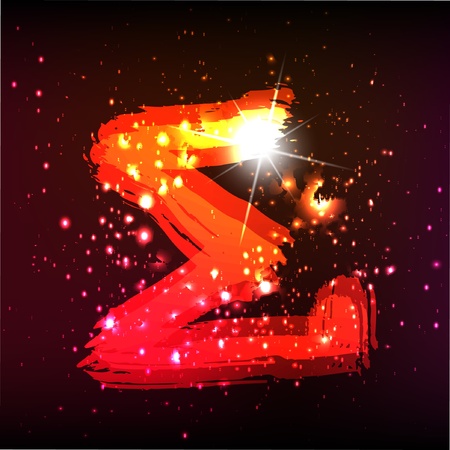 Vector alphabet. Neon letterのイラスト素材