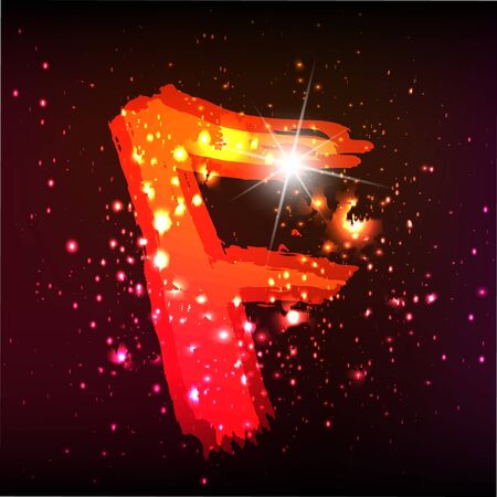 Vector alphabet. Neon letterのイラスト素材