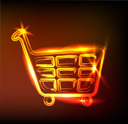 shiny shopping cart signのイラスト素材