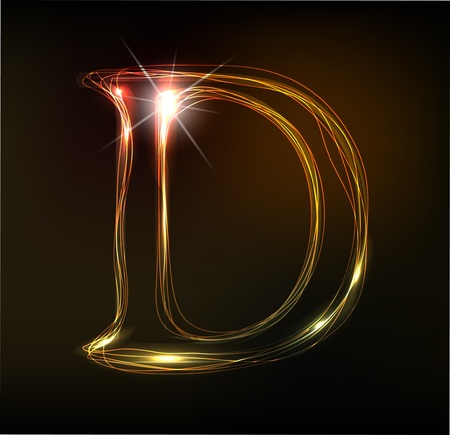 Glowing neon font. Shiny letterのイラスト素材