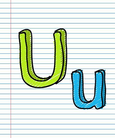 Hand Drawn sketch Alphabet. Lettersのイラスト素材
