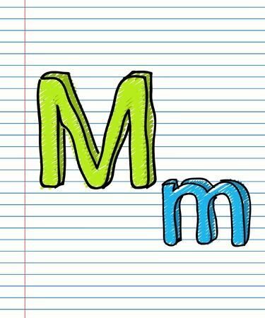Hand Drawn sketch Alphabet. Lettersのイラスト素材