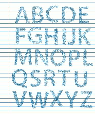 Hand Drawn sketch Alphabet. Lettersのイラスト素材