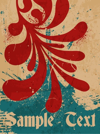 Abstract vintage  background with leafのイラスト素材