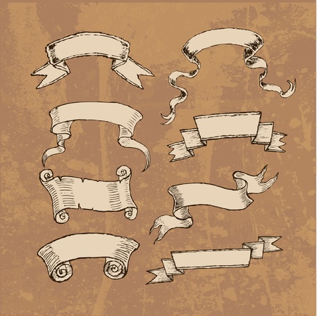 decorative vintage ribbonsのイラスト素材