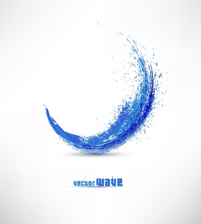 Vector illustration of abstract blue waveのイラスト素材
