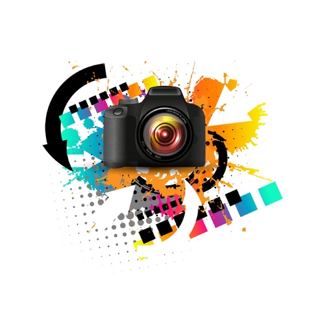 Modern digital  cameraのイラスト素材