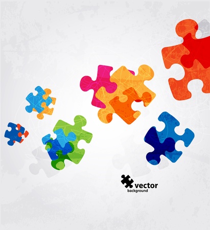 abstract puzzle shape colorful vector designのイラスト素材