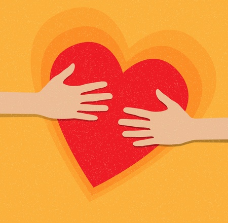 hands holding the heart. charityのイラスト素材