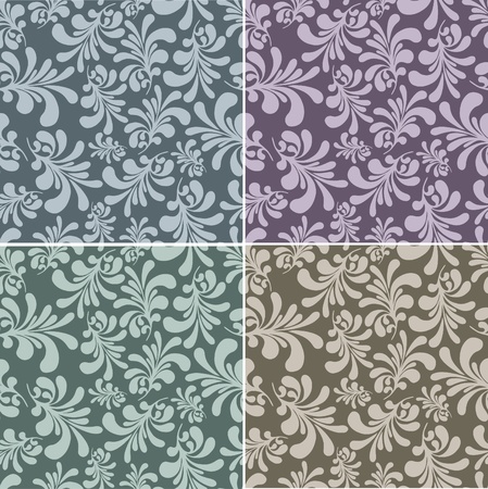 seamless floral background setのイラスト素材