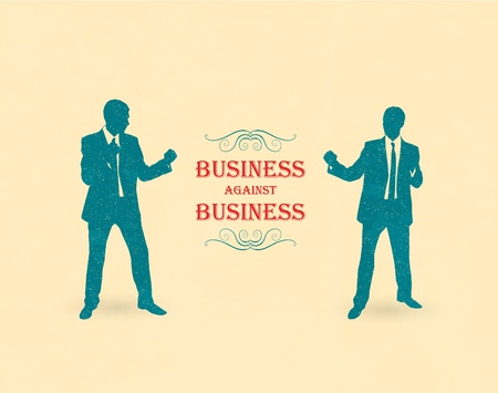 Business fight. Retro posterのイラスト素材