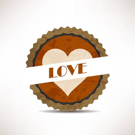 vintage retro love  labelsのイラスト素材