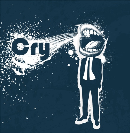 man screamingのイラスト素材