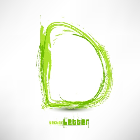 Vector illustration drawn by hand letter. Grunge green grass wave.のイラスト素材
