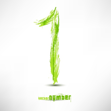 Vector illustration drawn by hand letter. Grunge green grass wave.のイラスト素材