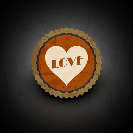 vintage retro love labelのイラスト素材