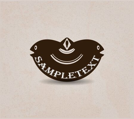 vintage retro fish labelsのイラスト素材