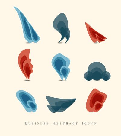 Business abstract icons setのイラスト素材