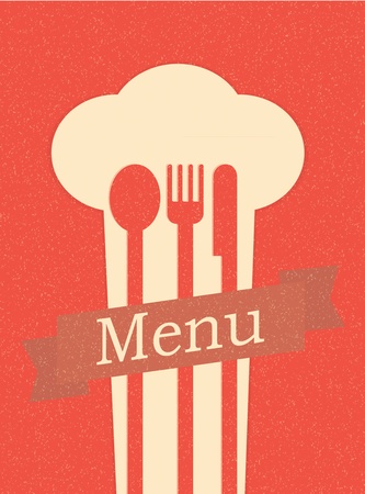 restaurant menu retro posterのイラスト素材