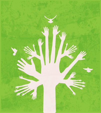 hand treeのイラスト素材