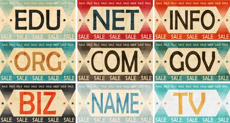 Vintage Styled Domain names Label collectionのイラスト素材