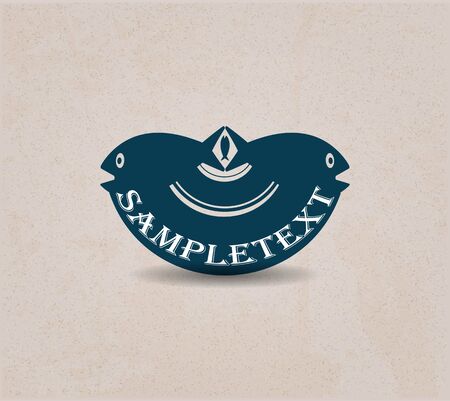 vintage retro fish labelsのイラスト素材