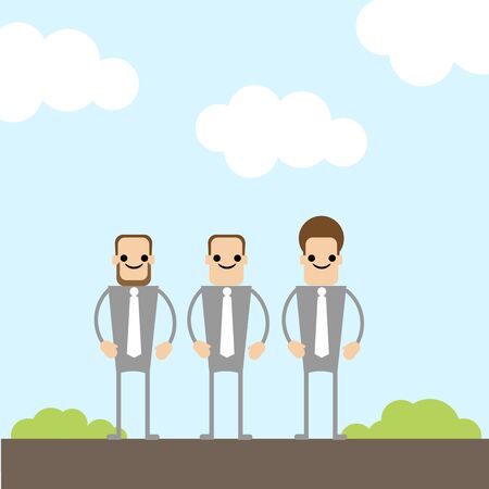 three businessman on the fieldのイラスト素材