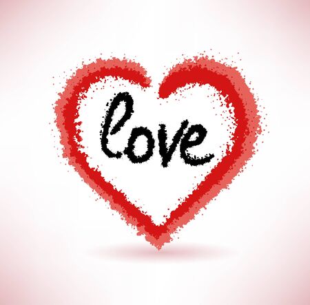 Painted brush heart shapeのイラスト素材