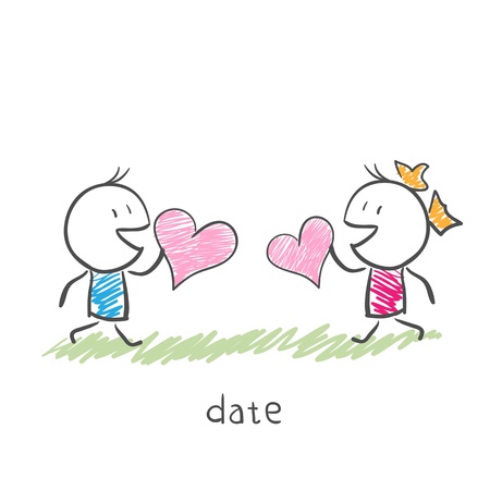 Meeting of two loversのイラスト素材