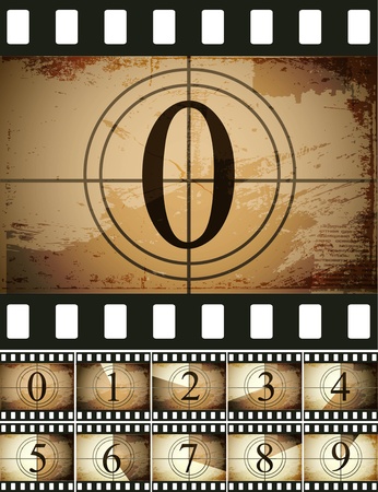 Grunge film countdownの写真素材