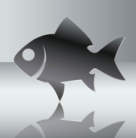 Silhouette of fish illustrationのイラスト素材